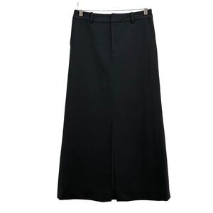 LEBOP Maxi Skirt Womens Small Black Front Slit Minimalist Professional Tailored
